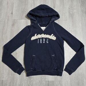 Y2K Vintage Abercrombie & Fitch Navy Hoodie Pullover Large